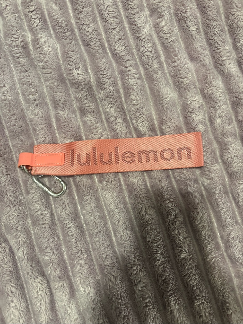 lululemon athletica Coral/Peach Logo Keychain Strap